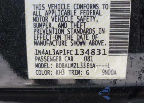 2015 Nissan Altima 2.5 Sv из США, поврежденный, VIN 1N4AL3AP1FC134831